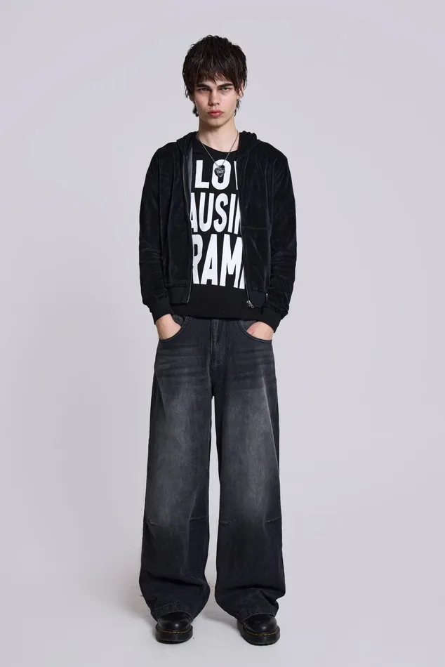 Bestsellers Men Jaded London Shop Washed Black Colossus Jeans
