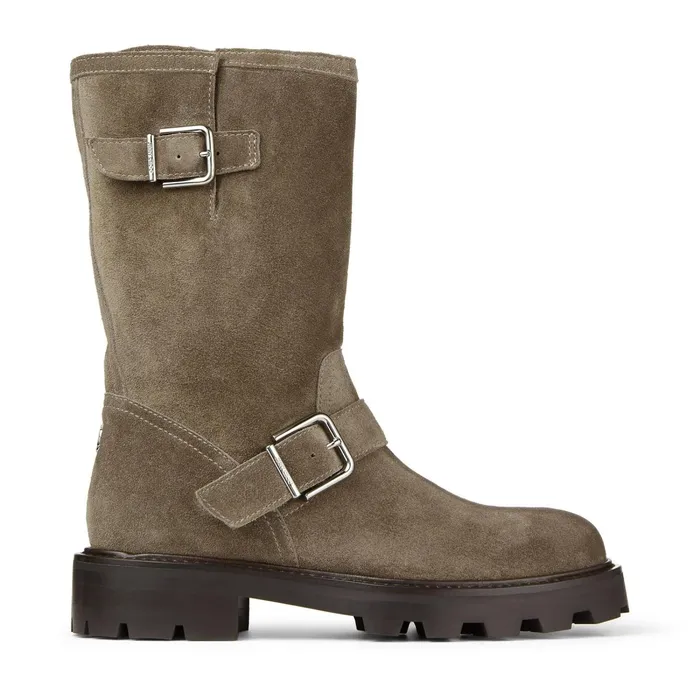 Biker Ii Mink Velvet Suede Biker Boots Mink Women JIMMY CHOO Boots