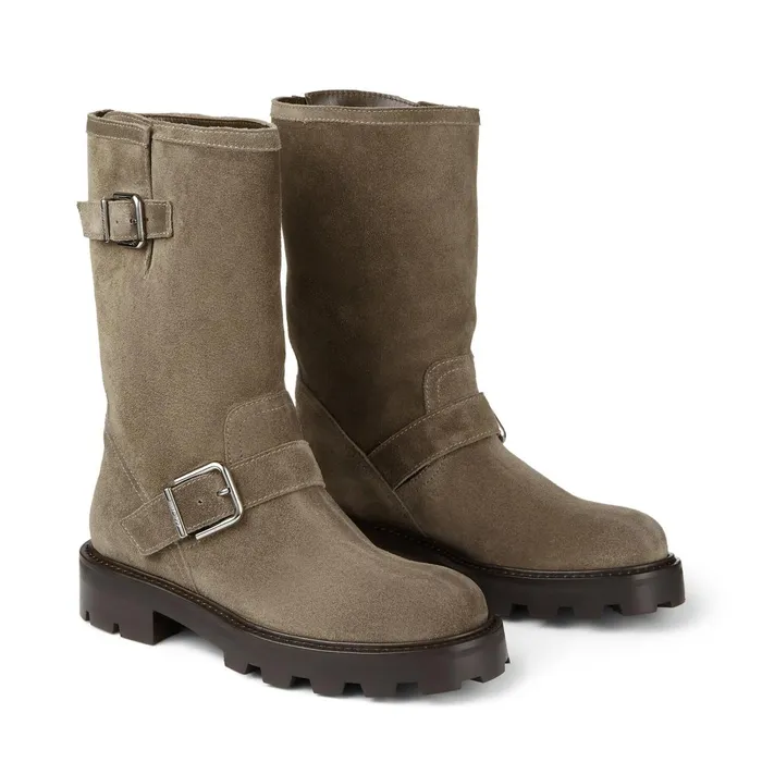 Biker Ii Mink Velvet Suede Biker Boots Mink Women JIMMY CHOO Boots