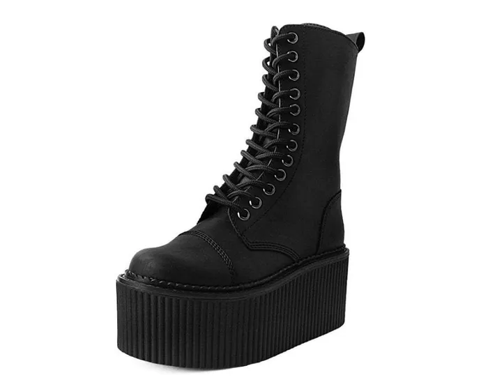 Black 12Eye Casbah Stratocreeper Boot Women TUK Shoes Platforms