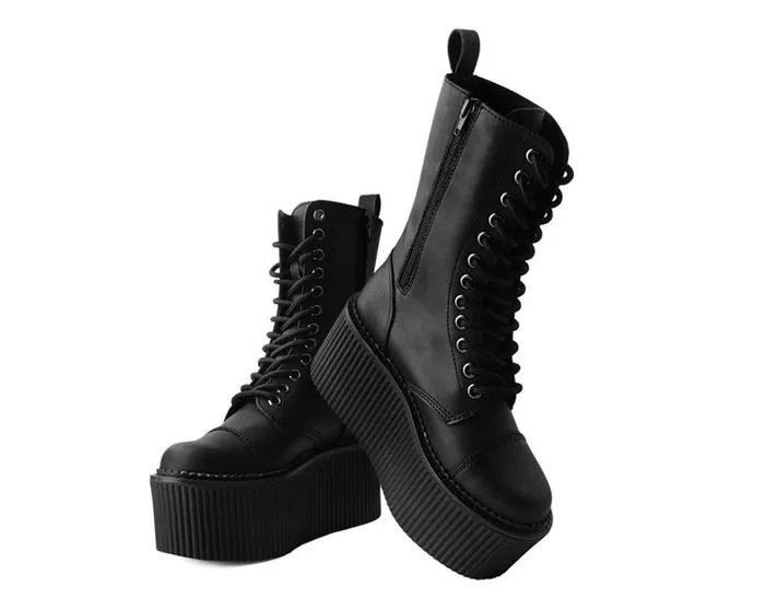 Black 12Eye Casbah Stratocreeper Boot Women TUK Shoes Platforms Black 12Eye Casbah Stratocreeper Boot Women TUK Shoes Platforms
