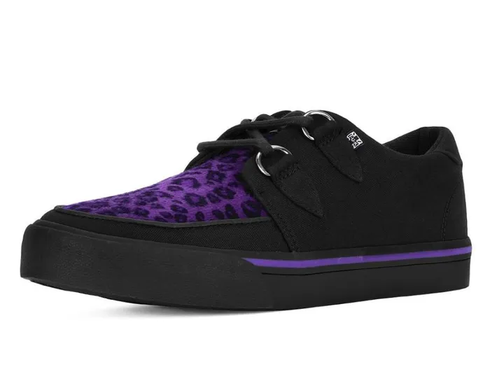 Black and Purple Leopard DRing Sneaker Men TUK Shoes Vegan