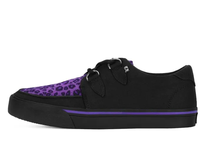 Black and Purple Leopard DRing Sneaker Men TUK Shoes Vegan Black and Purple Leopard DRing Sneaker Men TUK Shoes Vegan
