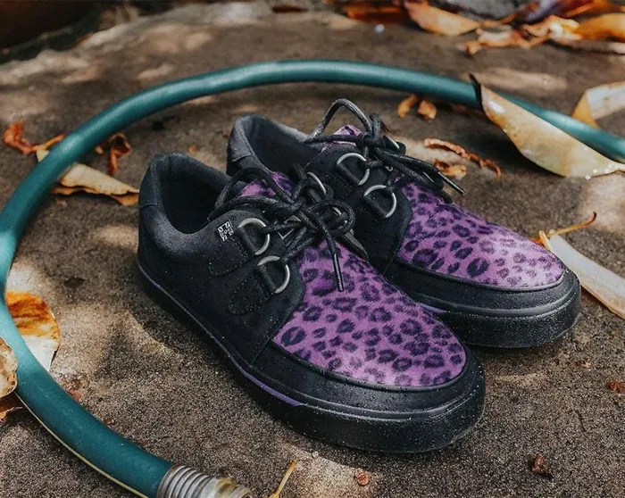 Black and Purple Leopard DRing Sneaker Women TUK Shoes Sneakers Black and Purple Leopard DRing Sneaker Women TUK Shoes Sneakers