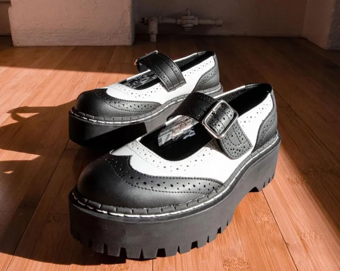 Black and White Double Decker Mary Jane Women TUK Shoes Mary Janes Black and White Double Decker Mary Jane Women TUK Shoes Mary Janes