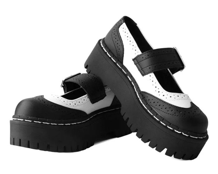 Black and White Double Decker Mary Jane Women TUK Shoes Mary Janes Black and White Double Decker Mary Jane Women TUK Shoes Mary Janes