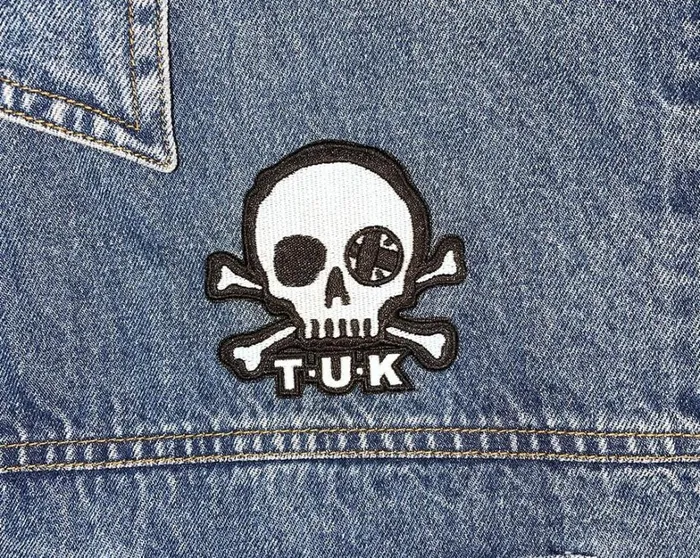 Black and White Skull Embroidered Patch Adult TUK Shoes Stickers Pins Patches Totes Black and White Skull Embroidered Patch Adult TUK Shoes Stickers Pins Patches Totes