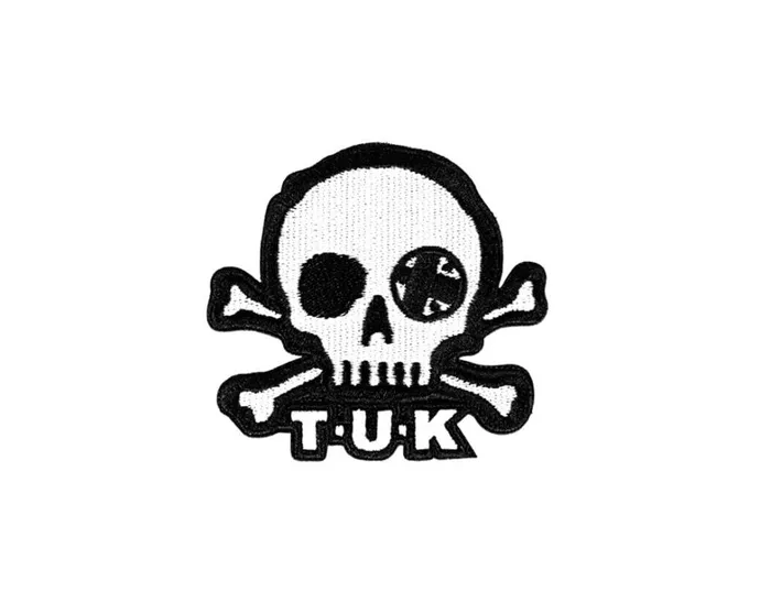 Black and White Skull Embroidered Patch Adult TUK Shoes Stickers Pins Patches Totes