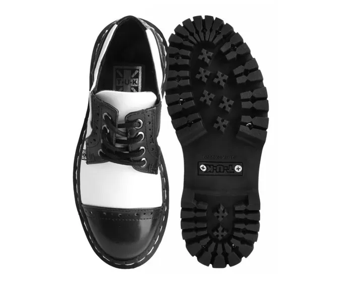 Black and White TUKskin Double Decker Brogue Men TUK Shoes Vegan Black and White TUKskin Double Decker Brogue Men TUK Shoes Vegan