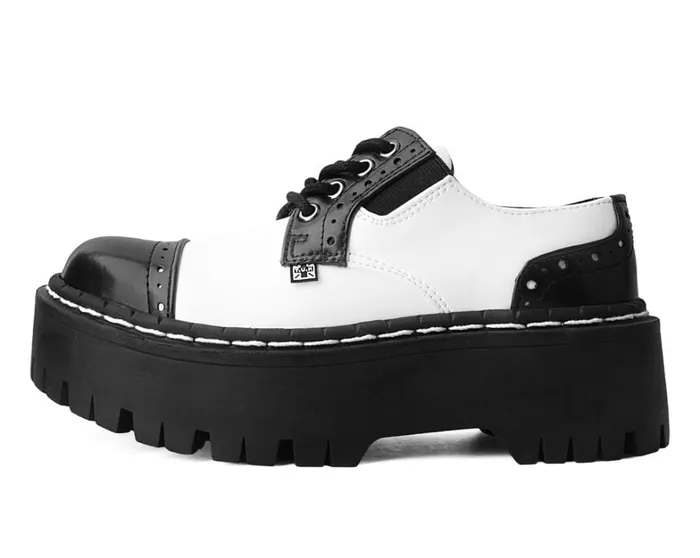 Black and White TUKskin Double Decker Brogue Men TUK Shoes Vegan Black and White TUKskin Double Decker Brogue Men TUK Shoes Vegan