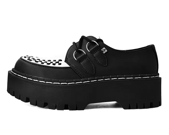 Black and White TUKskin Interlace Double Decker Creeper Men TUK Shoes Vegan Black and White TUKskin Interlace Double Decker Creeper Men TUK Shoes Vegan