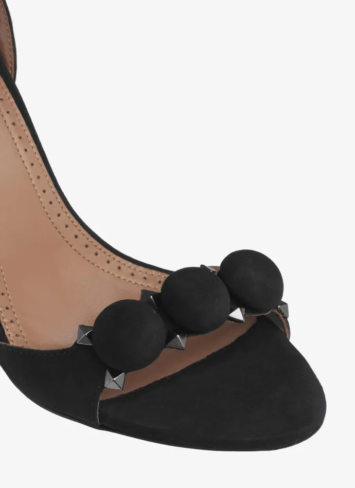 Black Bombe Sandals In Suede Goatskin Women Alaa Sandals Black Bombe Sandals In Suede Goatskin Women Alaa Sandals