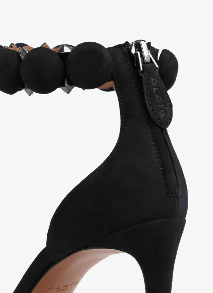 Black Bombe Sandals In Suede Goatskin Women Alaa Sandals Black Bombe Sandals In Suede Goatskin Women Alaa Sandals