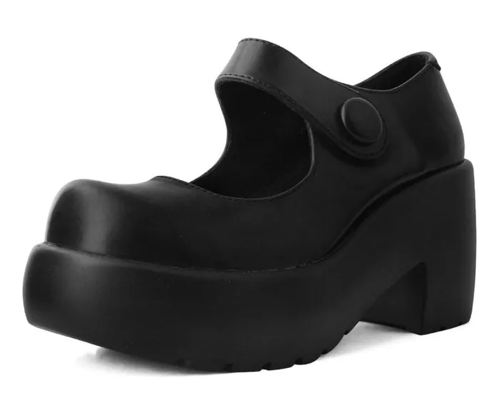 Black Bubble Anarchic Mary Jane Platform Women TUK Shoes Vegan