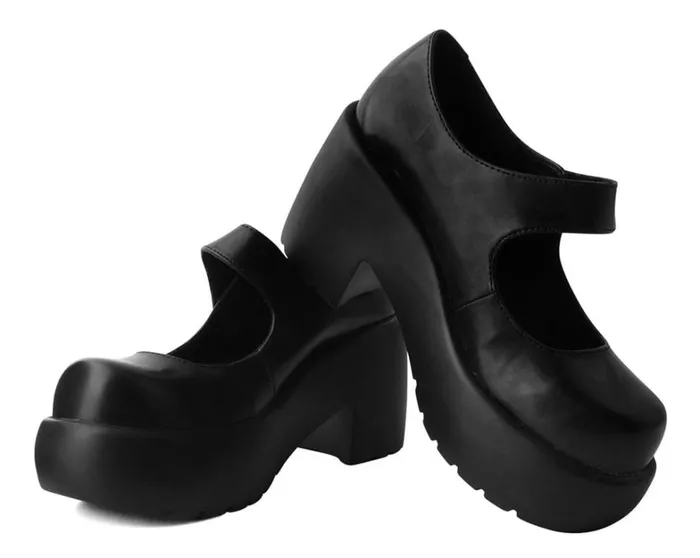 Black Bubble Anarchic Mary Jane Platform Women TUK Shoes Vegan Black Bubble Anarchic Mary Jane Platform Women TUK Shoes Vegan