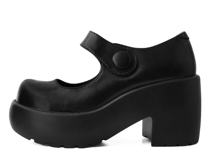 Black Bubble Anarchic Mary Jane Platform Women TUK Shoes Vegan Black Bubble Anarchic Mary Jane Platform Women TUK Shoes Vegan