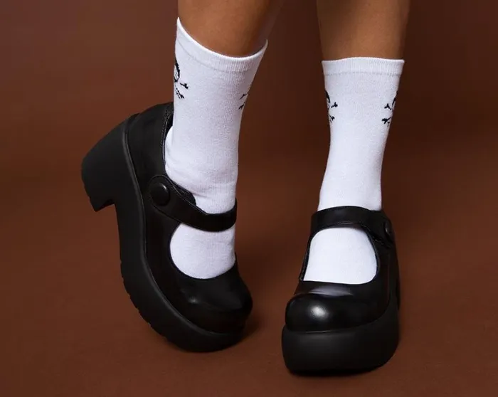 Black Bubble Anarchic Mary Jane Platform Women TUK Shoes Vegan Black Bubble Anarchic Mary Jane Platform Women TUK Shoes Vegan