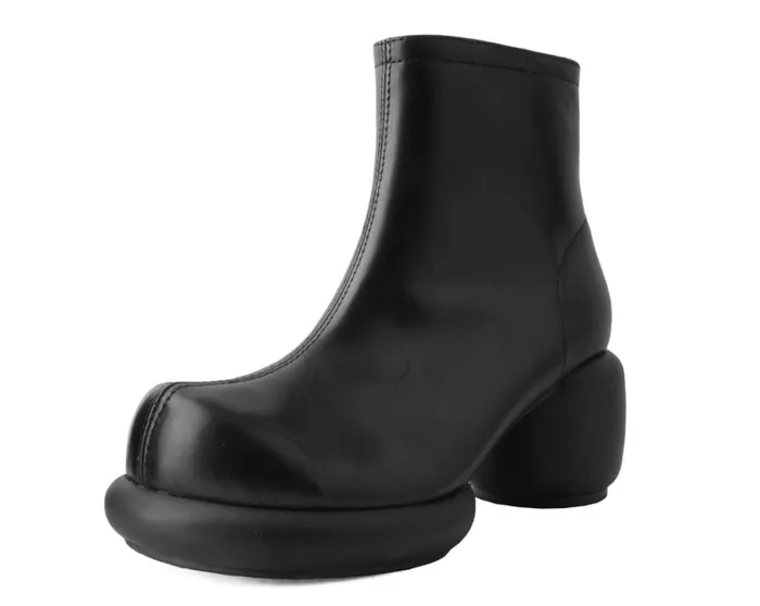 Black Burnished Bubble II Anarchic Zip Boot Women TUK Shoes Boots