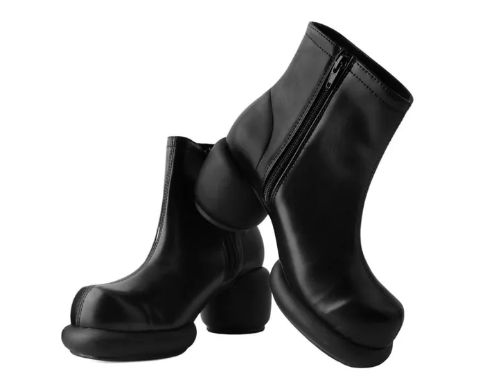 Black Burnished Bubble II Anarchic Zip Boot Women TUK Shoes Boots Black Burnished Bubble II Anarchic Zip Boot Women TUK Shoes Boots