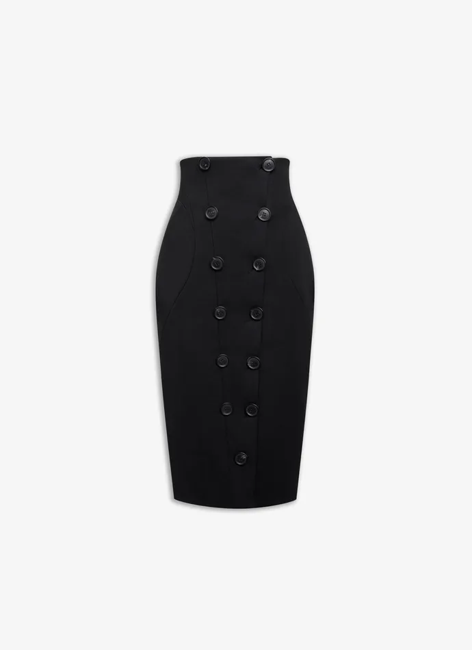 Black BUTTON SKIRT Women Alaa Skirts