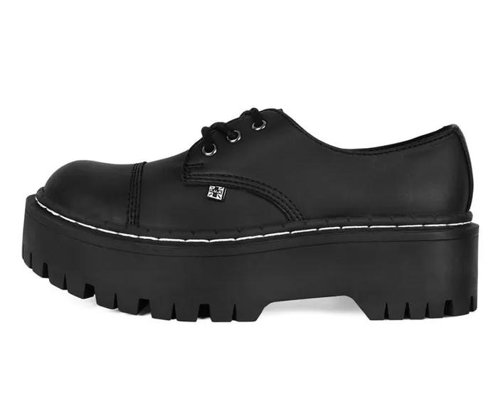 Black Cap Toe Double Decker Brogue Women TUK Shoes Platforms Black Cap Toe Double Decker Brogue Women TUK Shoes Platforms
