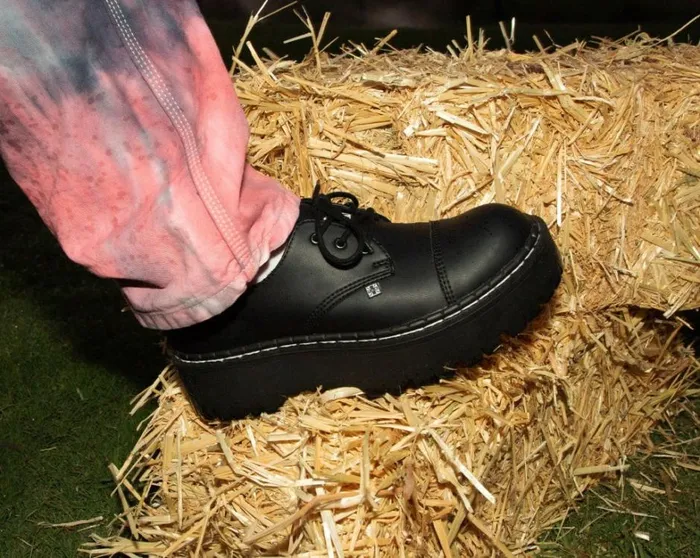 Black Cap Toe Double Decker Brogue Women TUK Shoes Platforms Black Cap Toe Double Decker Brogue Women TUK Shoes Platforms
