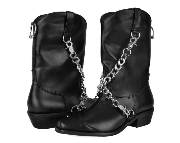 Black Chain Western Boot Women TUK Shoes Boots