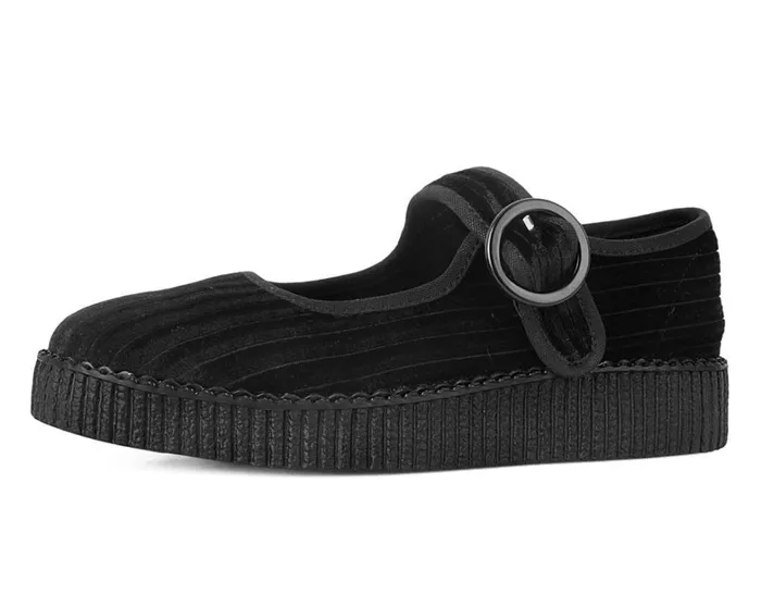 Black Corduroy Viva Low Mary Jane Women TUK Shoes Mary Janes