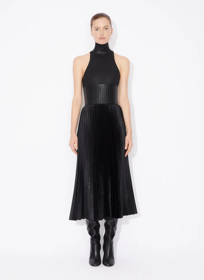 Black CROCODILE SATIN MIDI SKIRT Women Alaa Skirts