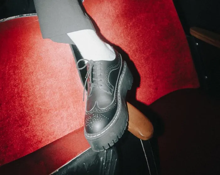 Black Double Decker Brogue Men TUK Shoes Dress Shoes Black Double Decker Brogue Men TUK Shoes Dress Shoes
