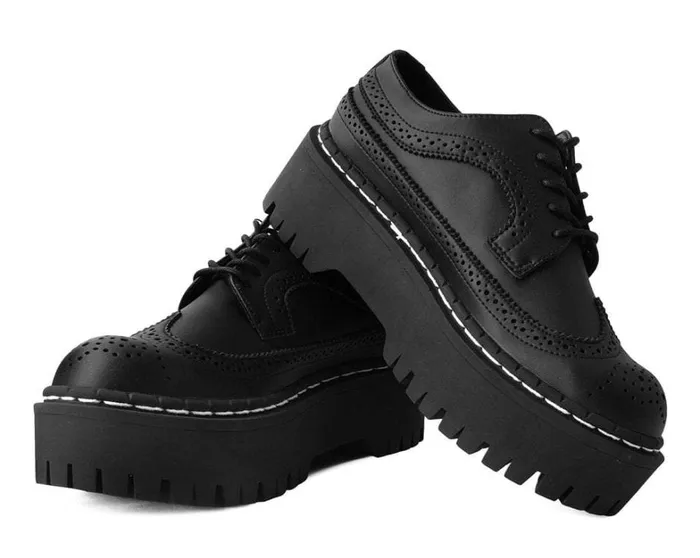 Black Double Decker Brogue Men TUK Shoes Dress Shoes Black Double Decker Brogue Men TUK Shoes Dress Shoes