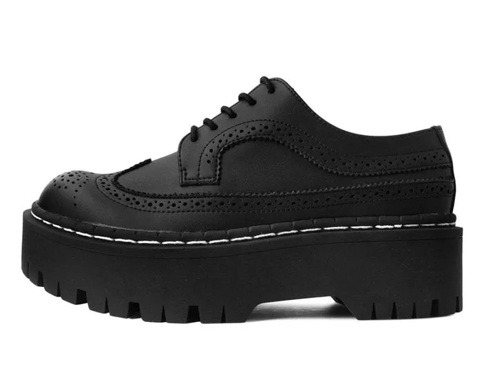 Black Double Decker Brogue Men TUK Shoes Dress Shoes Black Double Decker Brogue Men TUK Shoes Dress Shoes