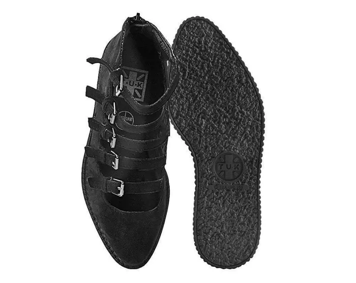 Black Faux Suede Vegan MultiStrap Pointed Mary Jane Creeper Shoes Women TUK Shoes Vegan Black Faux Suede Vegan MultiStrap Pointed Mary Jane Creeper Shoes Women TUK Shoes Vegan
