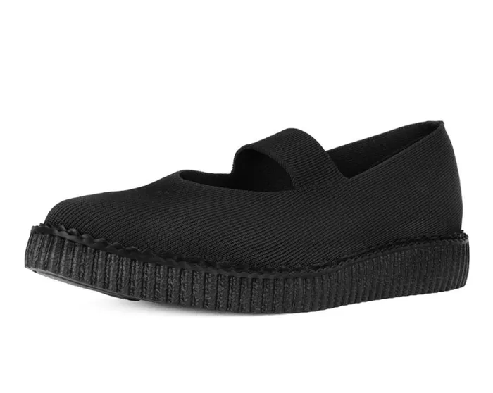 Black Flyknit Pointed Mary Jane Women TUK Shoes Mary Janes