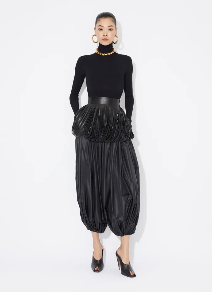 Black FRINGED LEATHER BELT Women Alaa Belts