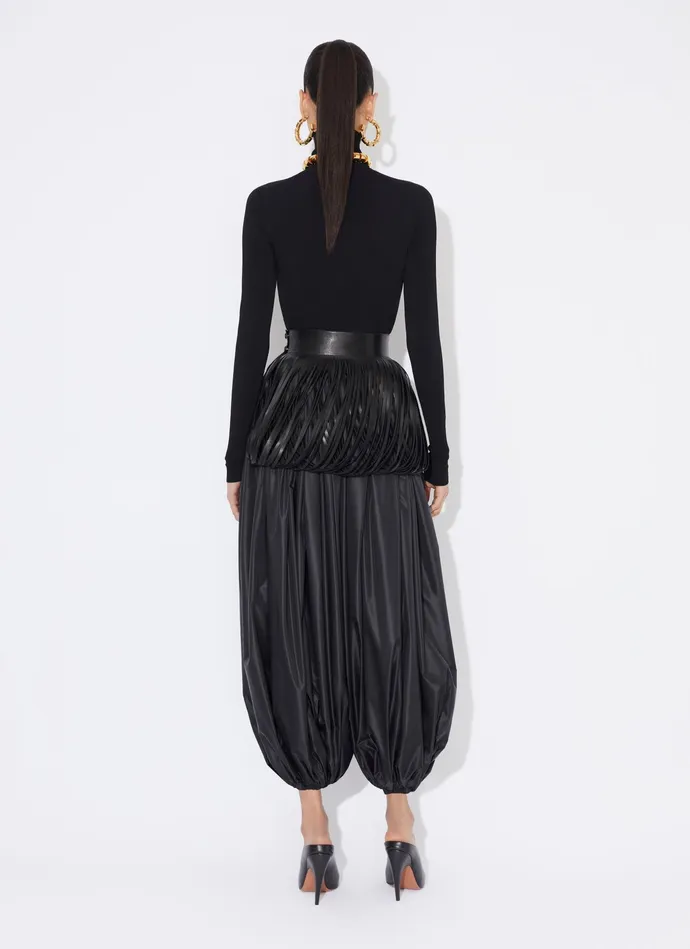 Black FRINGED LEATHER BELT Women Alaa Belts