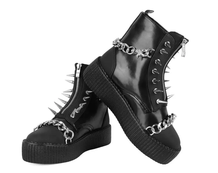 Black Haze Spike and Chain Viva Mondo Boot Women TUK Shoes Boots Black Haze Spike and Chain Viva Mondo Boot Women TUK Shoes Boots
