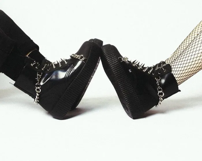 Black Haze Spike and Chain Viva Mondo Boot Women TUK Shoes Boots Black Haze Spike and Chain Viva Mondo Boot Women TUK Shoes Boots