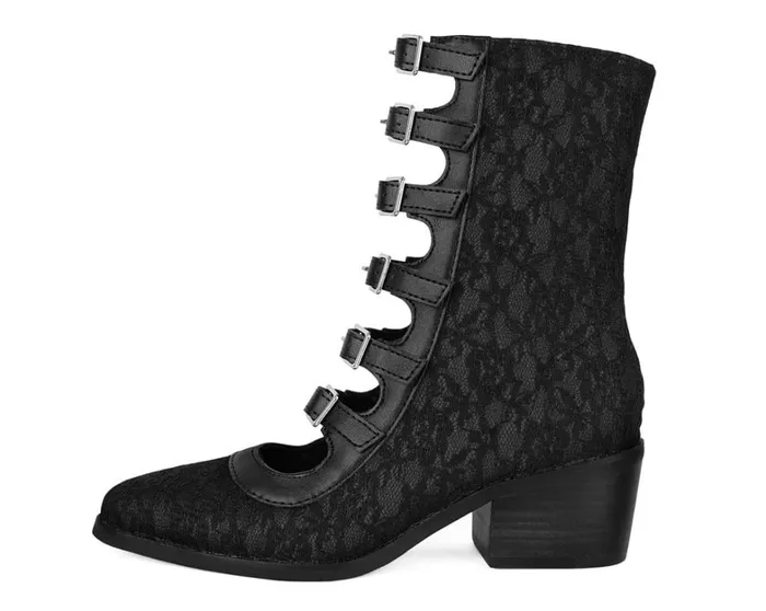 Black Lace MultiStrap Boot Women TUK Shoes Boots Black Lace MultiStrap Boot Women TUK Shoes Boots