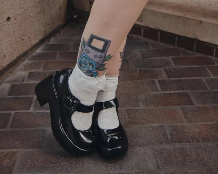 Black Liquid Bubble Mary Jane Platform Women TUK Shoes Platforms