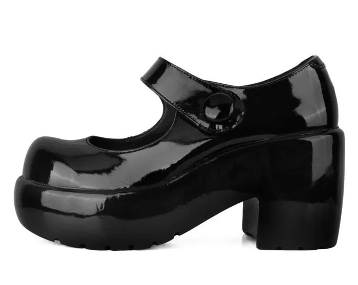 Black Liquid Bubble Mary Jane Platform Women TUK Shoes Platforms