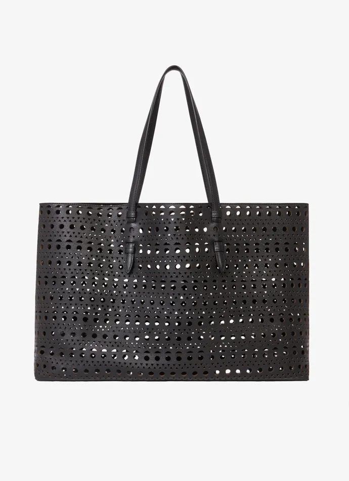 Black Mina 44 Bag In Optical Perfo Lux Calfskin Women Alaa Tote Bags