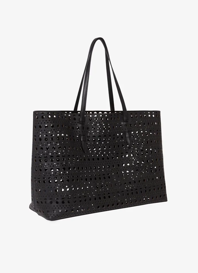 Black Mina 44 Bag In Optical Perfo Lux Calfskin Women Alaa Tote Bags
