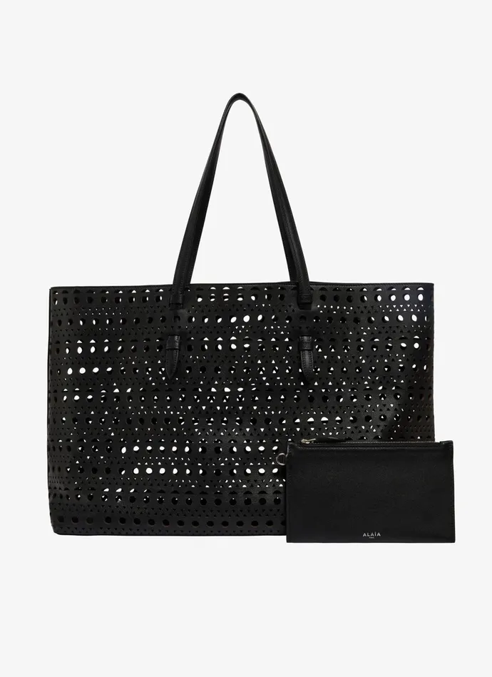 Black Mina 44 Bag In Optical Perfo Lux Calfskin Women Alaa Tote Bags