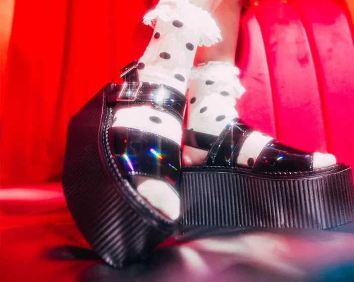 Black Rainbow Haze Strato Sandal Women TUK Shoes Platforms Black Rainbow Haze Strato Sandal Women TUK Shoes Platforms