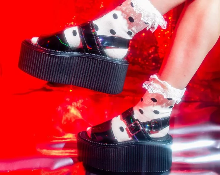 Black Rainbow Haze Strato Sandal Women TUK Shoes Platforms Black Rainbow Haze Strato Sandal Women TUK Shoes Platforms