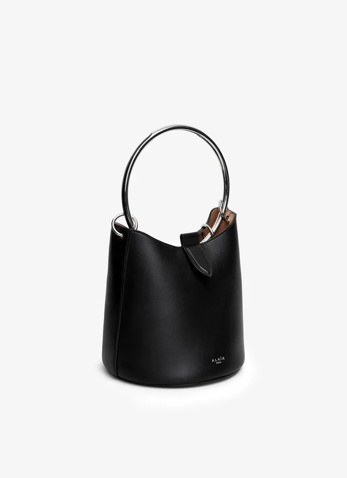 Black RING MEDIUM BUCKET BAG IN CALFSKIN Women Alaa CrossBody Bags