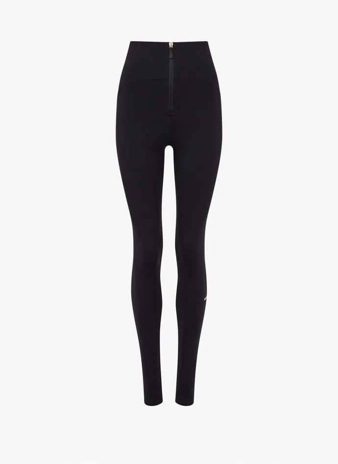 Black SCULPTING LEGGINGS IN JERSEY Women Alaa Bodysuits and Leggings