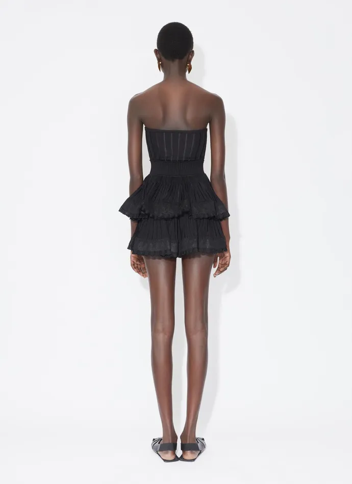 Black SPAGHETTI STRAPS CRINOLINE TOP Women Alaa Tops and Shirts