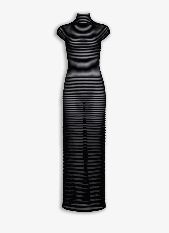 Black STRIPED LONG DRESS Women Alaa Dresses